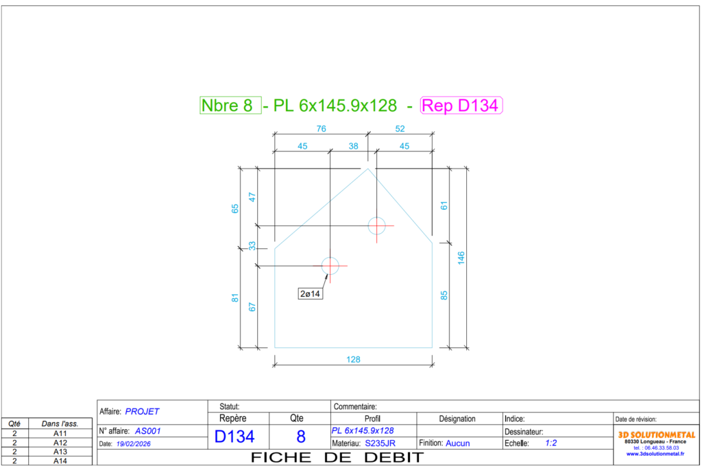 Plan de débit plaque acier structure métallique Amiens Plan de débit plaque acier structure métallique Amiens