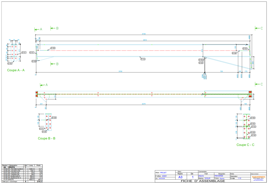 Plan assemblage soudée acier structure métallique Amiens Plan assemblage soudée acier structure métallique Amiens
